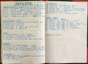 En un cuaderno escribo una lista de planes para la vida.