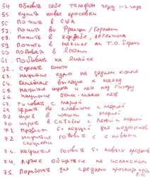 List of Vitaly's 100 wishes. Sheet 3