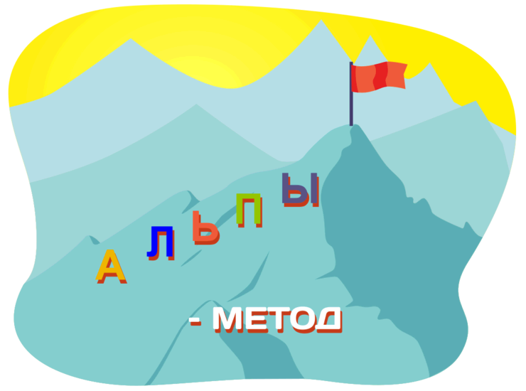 Пример планирования дня по методу Альпы